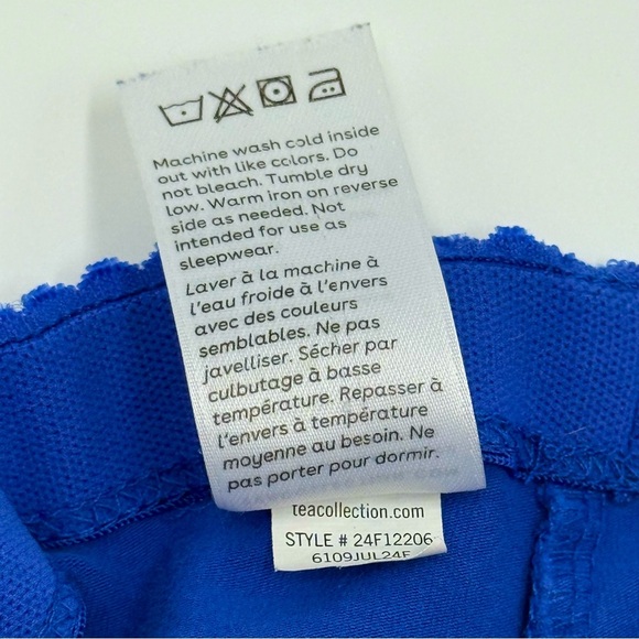 Tea Collection Girls Solid Leggings Royal Blue 5 Cotton Blend - Picture 5 of 6